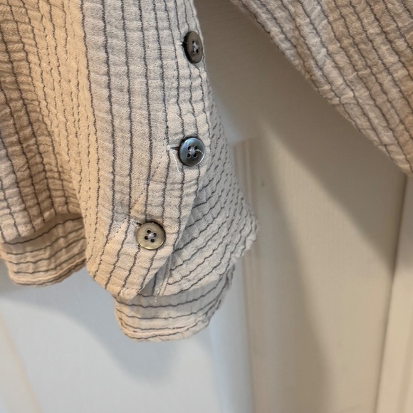 Garnet Hill Jersey Top, Beige/Tan with Gray Stripe, Size 18 - Picture 4 of 10